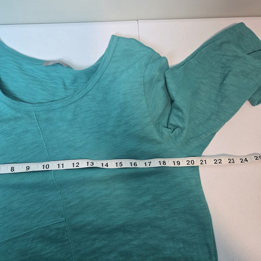 Habitat Womens Slub Knit Tunic Top Size M Teal Flowy Lagenlook Casual Relaxed - Picture 5 of 6